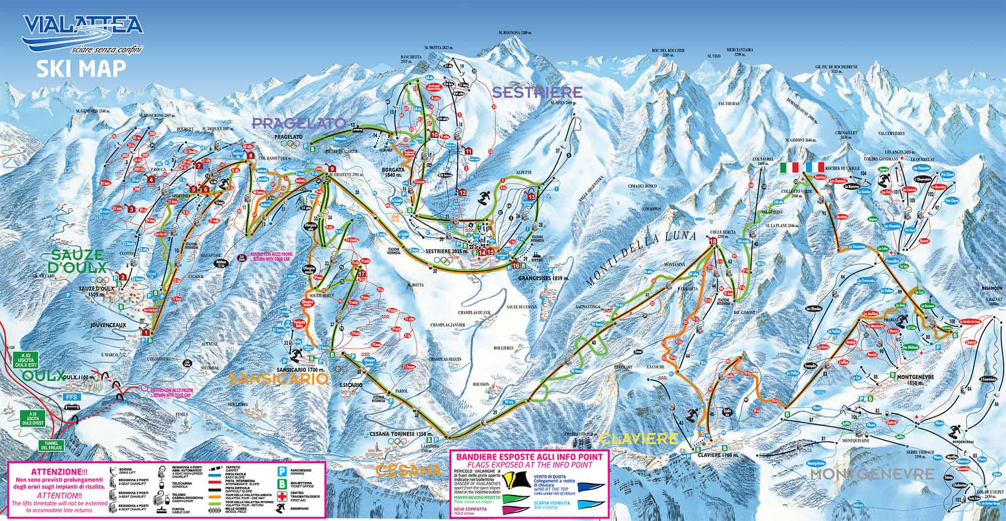 Sestriere with Alpine Adventures SKI MAP